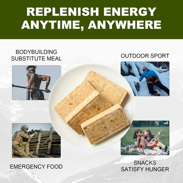 Emergency Food Rations Meal Ready To Eat, Long Self Life 19000 Calorie Survival Tabs Perfect for Camping, Hiking,  20 Pack with Tin Box